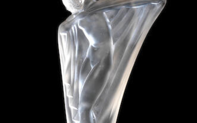 An Art Deco 'Draped Nude' glass mascot by Lucile Sevin for Etling, French, introduced 1932
