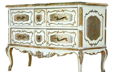 20TH CENTURY REPRODUCTION ROCOCO 6 DRAWER COMMODE
