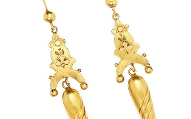 ANTIQUE ARTICULATED DROP EARRINGS, 19TH CENTURY 6.7cm