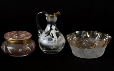 (3) Assorted Art Glass Items