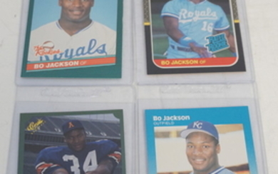 4 BO JACKSON 1986 + 1987 BASEBALL CARDS