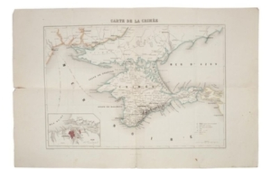 Carte de la Crimée. Encart avec plan de Sébastopol.…