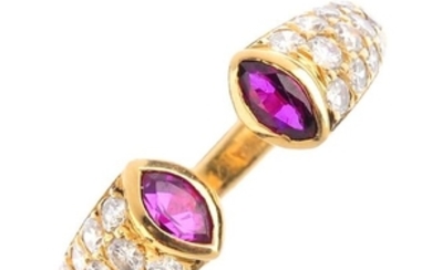 CARTIER - a diamond and ruby dress ring. Designed as a