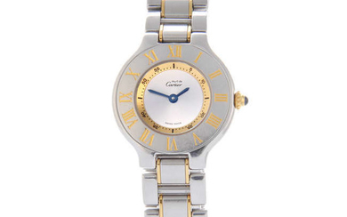 CARTIER - a lady's bi-colour Must De Cartier 21 bracelet watch.