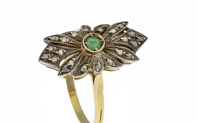 Emerald diamond rose ring GG 585/000 set with...