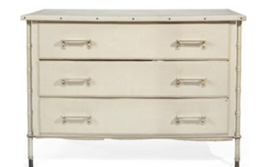 A FRENCH LEATHER-VENEERED CHEST-OF-DRAWERS, SECOND HALF 20TH CENTURY