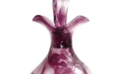 A Galle Cameo Glass Fire Polished Decanter