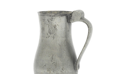 A George II pewter unlidded measure, of gill capacity, Jersey, circa 1760