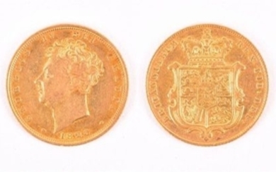 GEORGE IV, 1820-30. SOVEREIGN, 1826 Obv: Bare head left. Rev: Crowned garnished shield. VF. (1 coin)