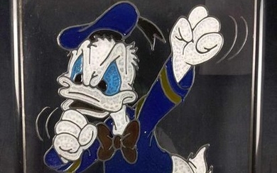 Hand Painted Faux Stained Glass Donald Duck Wall Art