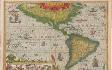 Hondius' Important Map of the Americas, "America", Hondius, Jodocus