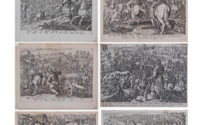 Jan van der Straet, (1523-1605) - A Group of Six Battle Scenes