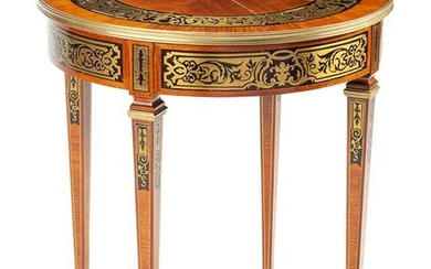A Louis XVI Style Mahogany and Boulle Marquetry