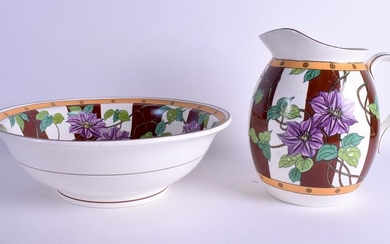 A MINTON AESTHETIC MOVEMENT WASH JUG AND BASIN C1880