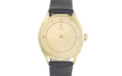 Omega. An 18K gold bumper automatic wristwatch