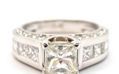 Platinum 1.23ct Modified Princess Diamond with Diamond
