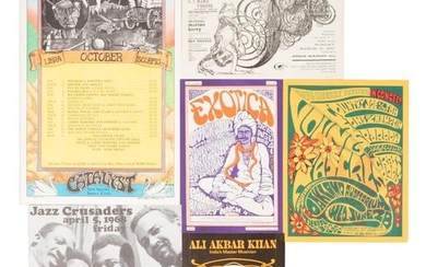 Six handbills for California and Bay Area music events
