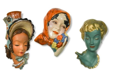 Three Art Deco Goebel wall masks