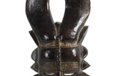 A WOODEN LIGBI MASK FROM IVORY COAST 40 cm high...