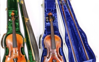 A cased German violin group