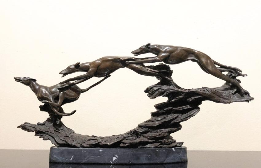 Bronze Sculpture, Three Greyhounds