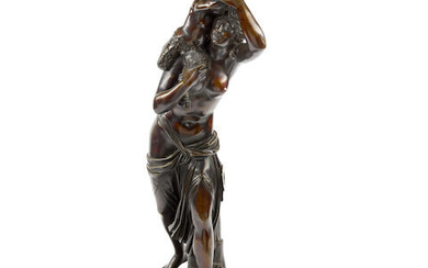 A Bronze Group of a Nude with a Faun