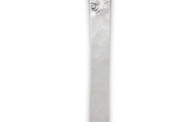 A Charles II lace-back silver trefid spoon, London, 1680, Thomas Cory (of Warminster), the reverse of the terminal prick dot engraved with the initials WP over EL, 1680, foliate scroll decoration to reverse of bowl and front of terminal, 18.2cm...