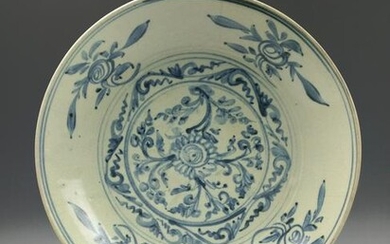 A Chinese Antique Blue and White Deep Dish Decorated