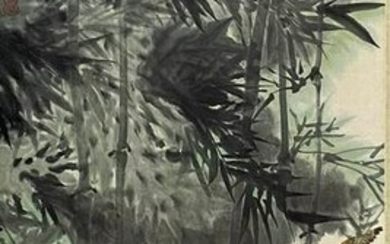 A Chinese Bamboo forest Painting, Chen Peiqiu Mark