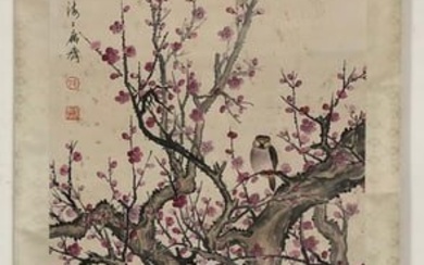 A Chinese Ink Painting Hanging Scroll By Huang HuanWu