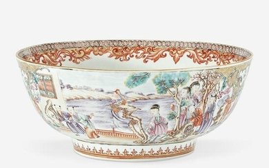 A Chinese export famille rose-decorated bowl