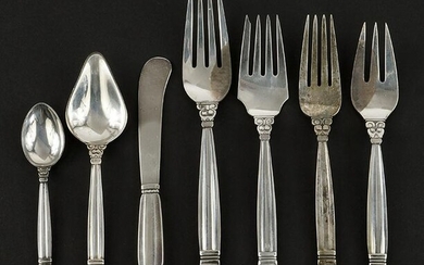 A Collection of Georg Jensen Sterling Silver Utensils.