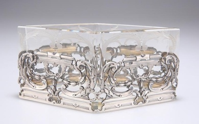 A FRENCH SILVER-MOUNTED GLASS BOWL