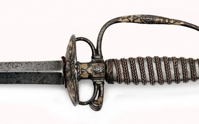 A French Gilt Small-sword with Chiselled Hilt by Jean