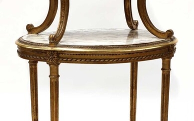 A French oval two-tier étagère