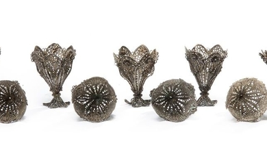 A GROUP OF NINE SILVER CUP HOLDERS