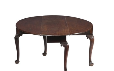 A George II mahogany oval drop leaf dining table circa 1750,...