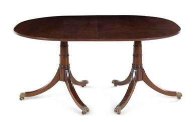 A George III Style Mahogany Two-Pedestal Dining Table