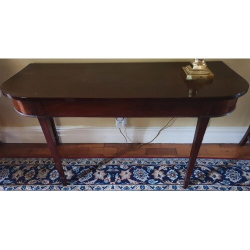 A Georgian Mahogany Side table with tapered supports. W134 x...