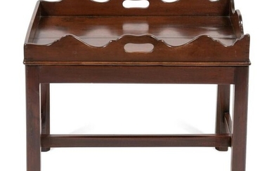 A Georgian Style Butler's Tray on a Later Stand Height