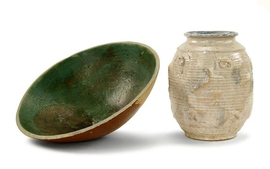 A Glazed Stoneware Vase.