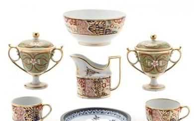 A Group of Seven Porcelain Table Items
