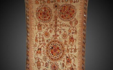 A Gujarati Hand Embroidered Cover, "dharaniyo"