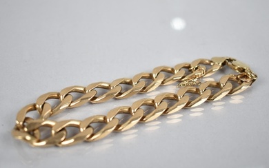A Heavy Italian 9ct Gold Flattened Curb Link Bracelet, 23.3c...