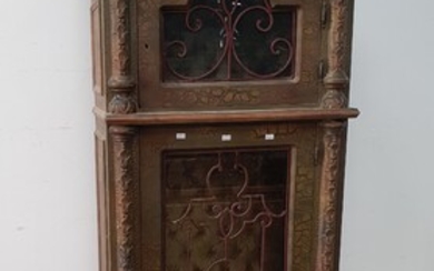 A LONG CASE CLOCK FORM FRENCH STYLE VITRINE