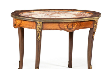 A Louis XV-style Side Table with Marble Top