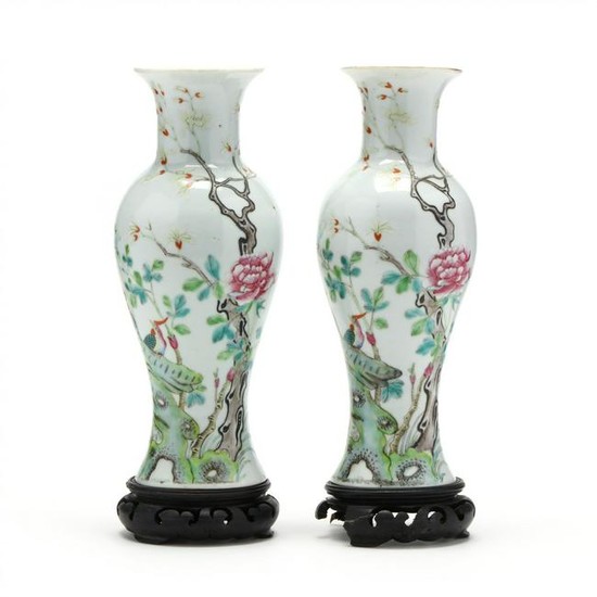 A Matched Pair of Chinese Porcelain Mantel Vases