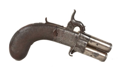 A Mid-19th Century Tomlinson of Thame Double Barrel 'Turn Over' pistol