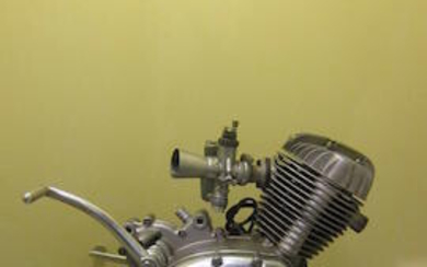 A Moto Morini P/4 engine and gearbox unit