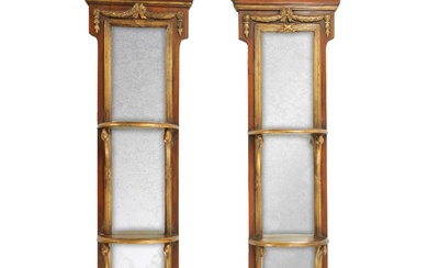 A PAIR OF REPRODUCTION GEORGE II STYLE PARCEL GILT...